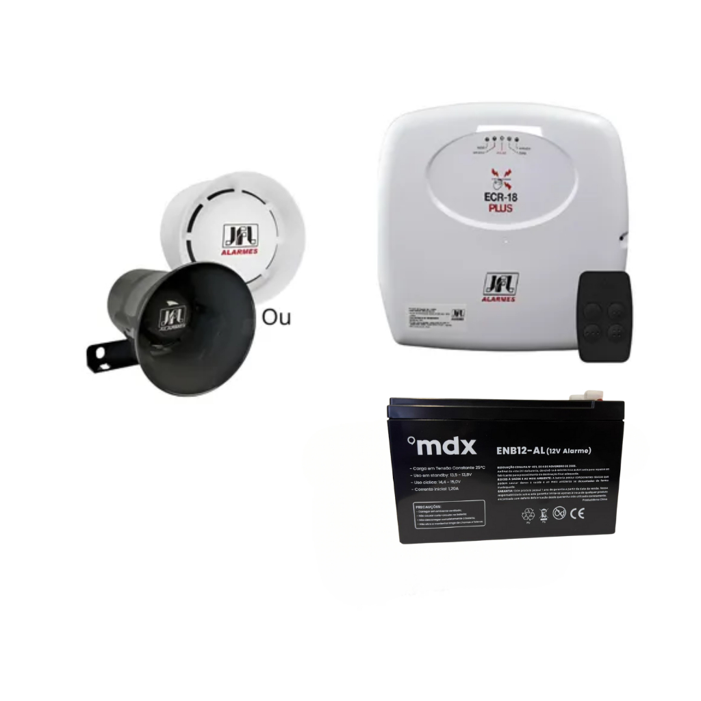 Kit Central de Choque ECR-18 Plus  Acesso Smartphone  JFL