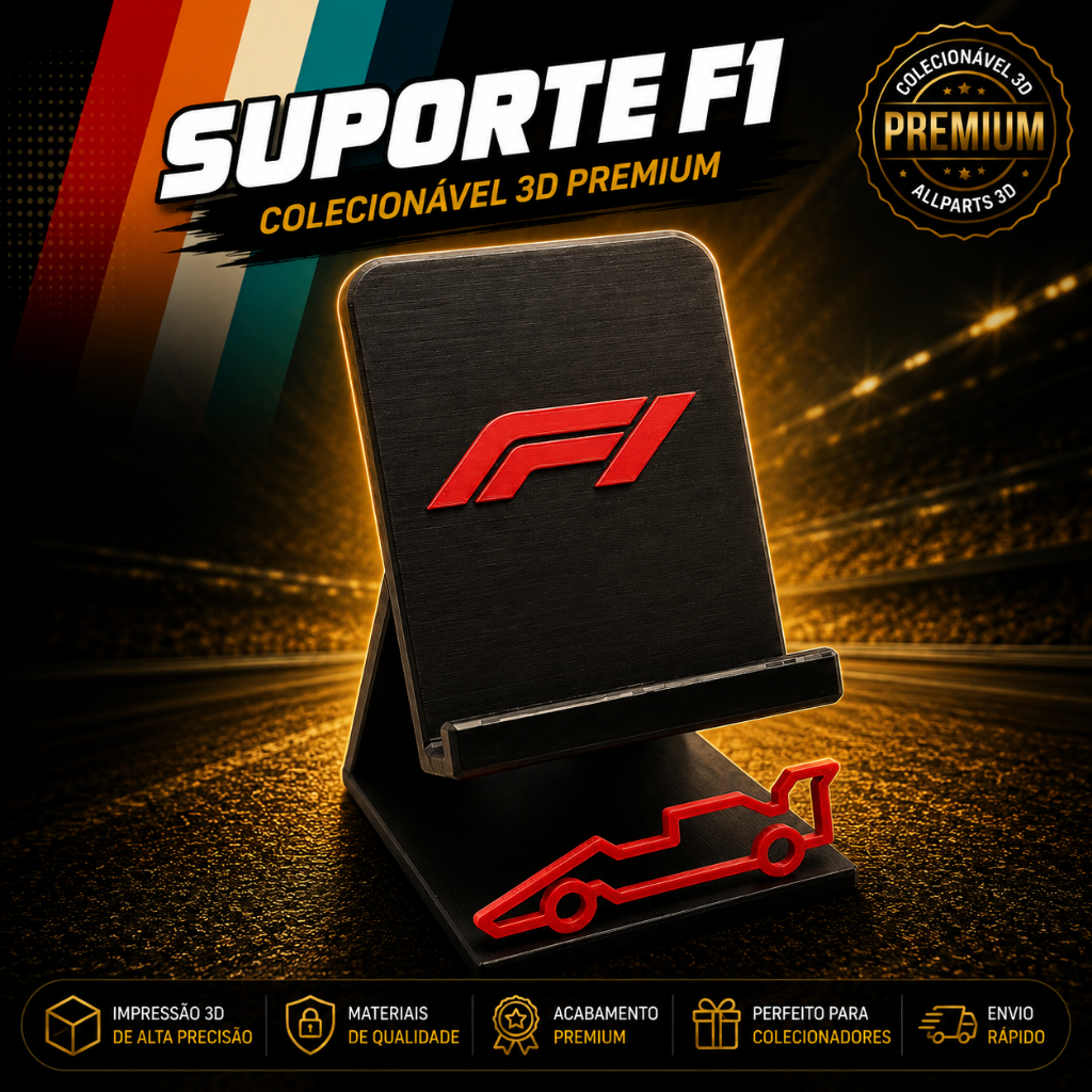 🏁 Suporte Celular F1 Porta Smartphone Decorativo Racing 3D