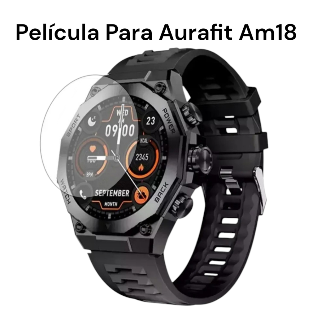Kit 3 Pelicula Compativel Smartwatch Aurafit AM18 Protetor De Tela Aurafit Am18