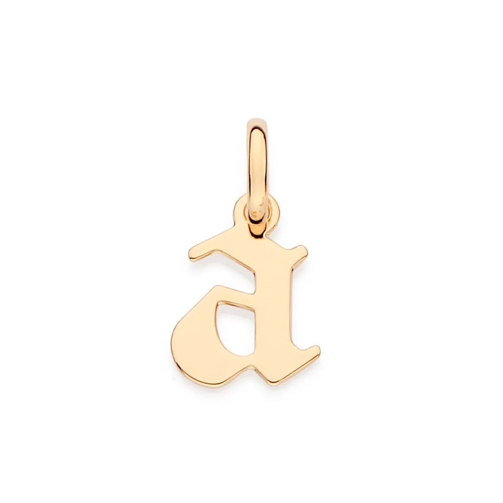 PINGENTE LETRA GÓTICA BANHADA A OURO 18K ROMMANEL