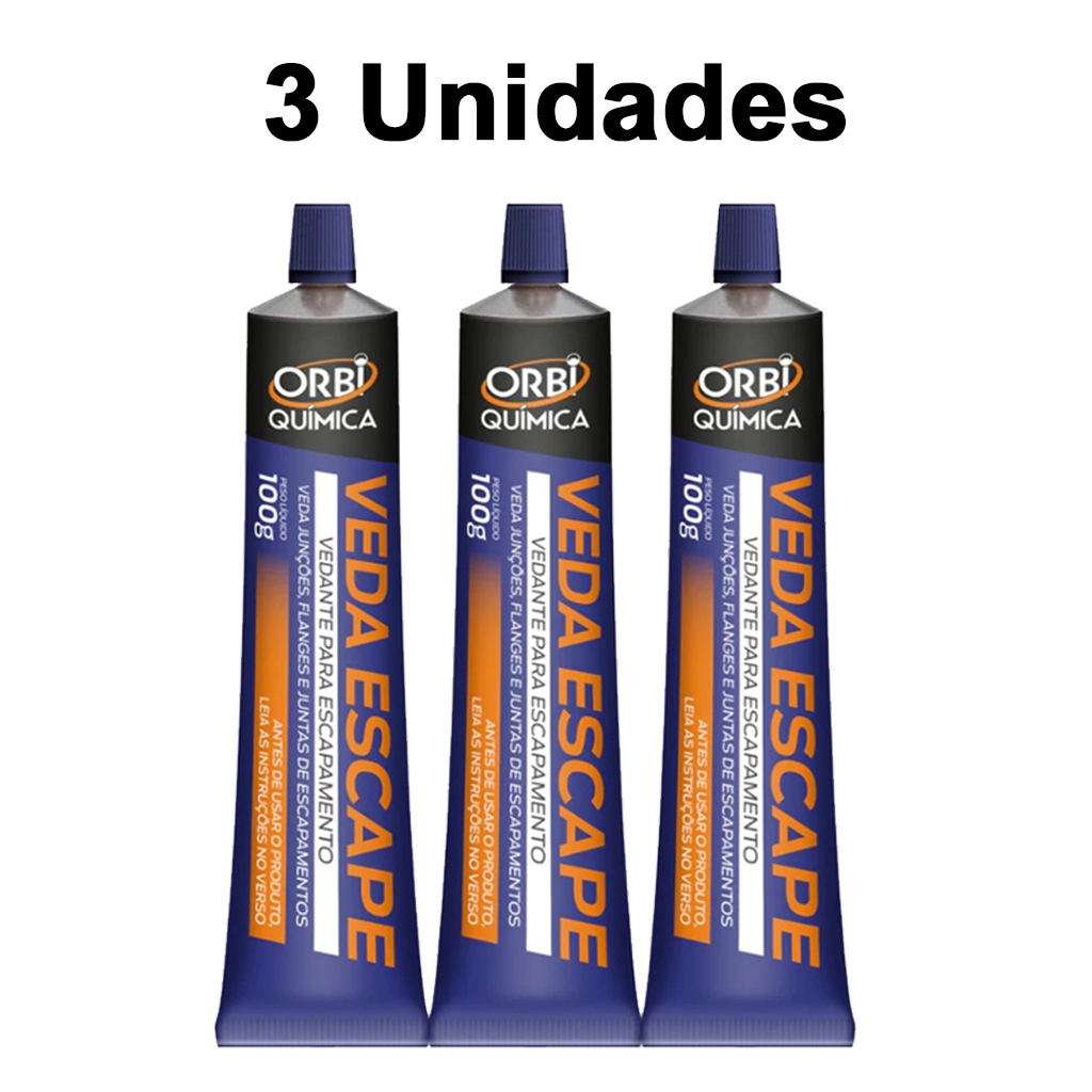 Kit 3 Cola Veda Escapamento de Alta Temperatura Carro Moto Caminhão