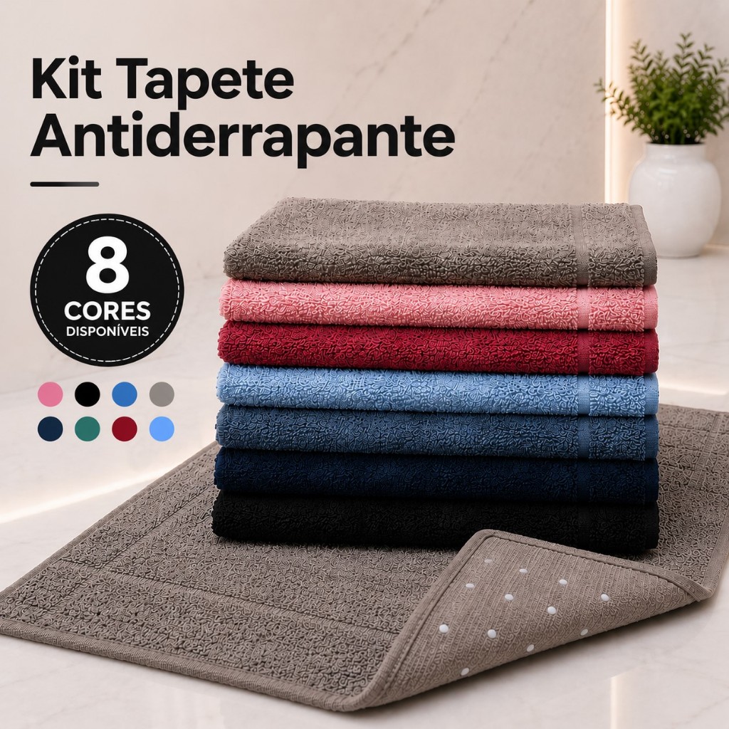 Kit 2 e 3 Tapete Banheiro Antiderrapante Felpudo Grosso Saída Box Alta Aderência Lavável Seguro