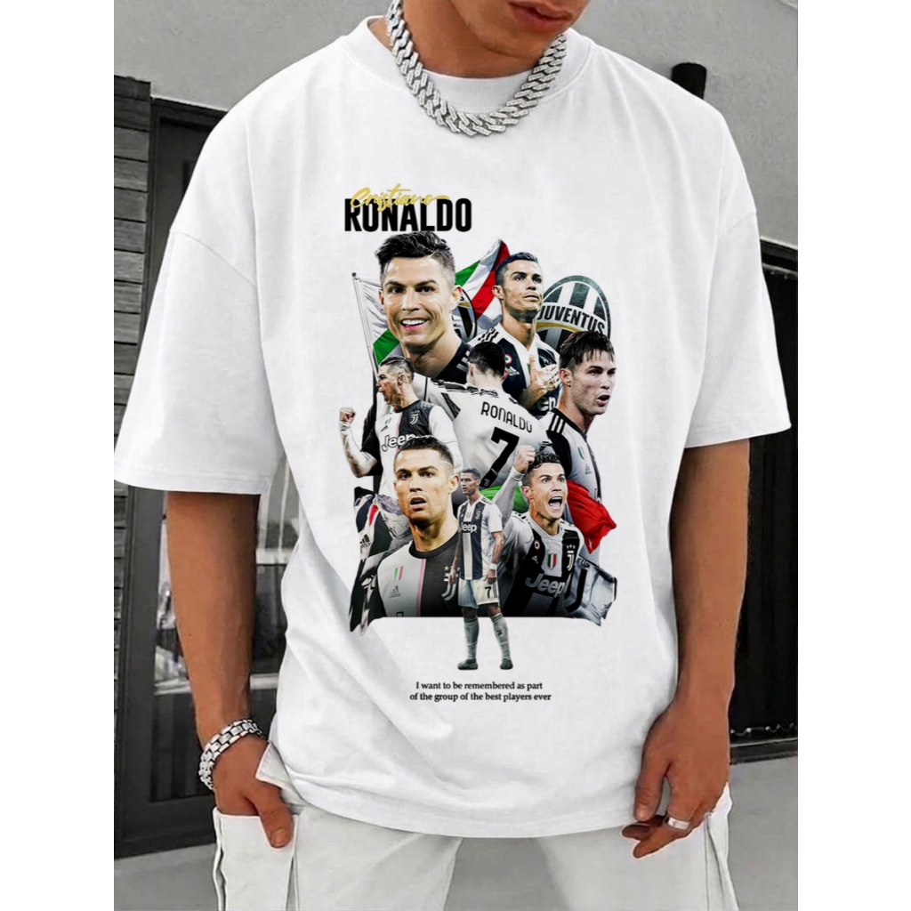 Reviva momentos lendários! Ronaldo carreira destaque impresso T-shirt, exclusivo para fãs