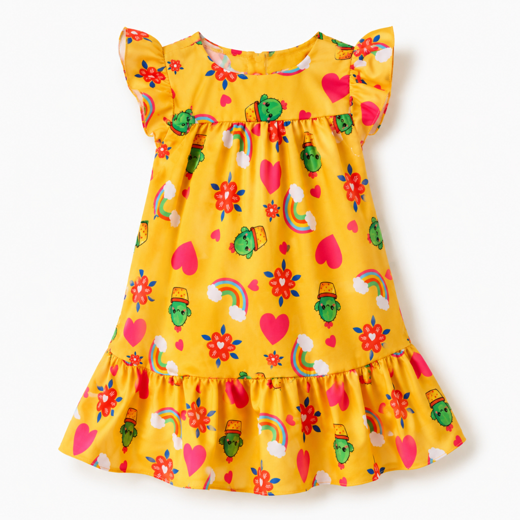 Vestido Lara Amarelo Kaquito Infantil e Juvenil 01 só 14 Modinha Blogueira Menina