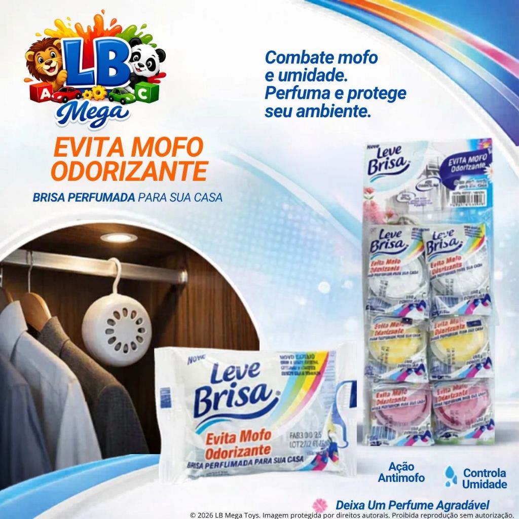 Evita Mofo Odorizante Leve Brisa Kit Promocional Anti Umidade Fungos Guarda-Roupa Gavetas