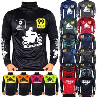Blusa Motoboy Uber 99 Camisa Manga Longa Gola Alta Entregador Aplicativo Ifood -