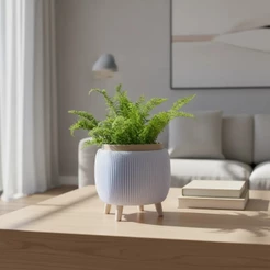 Vaso Cachepot Drenagem Planta Decorativo Ambiente Interno Elegante 3d