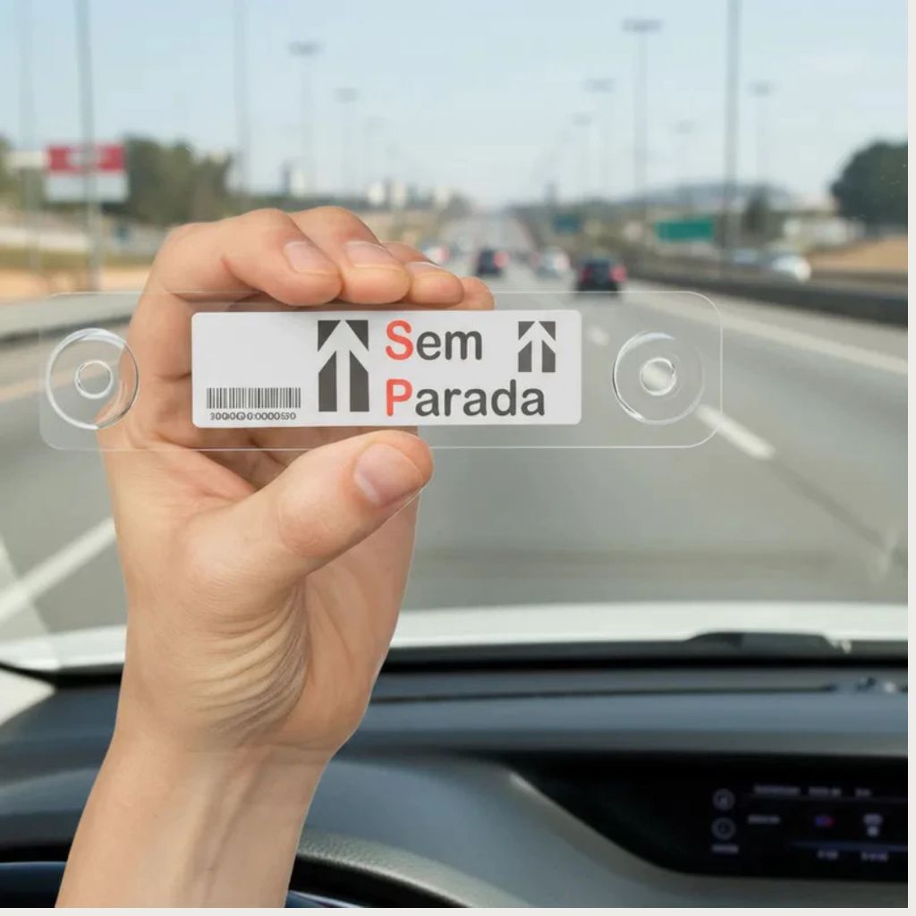 Suporte TAG Sem Parar, Suporte em Acrílico, Para-Brisa de Veículos DISCRETO ventosa