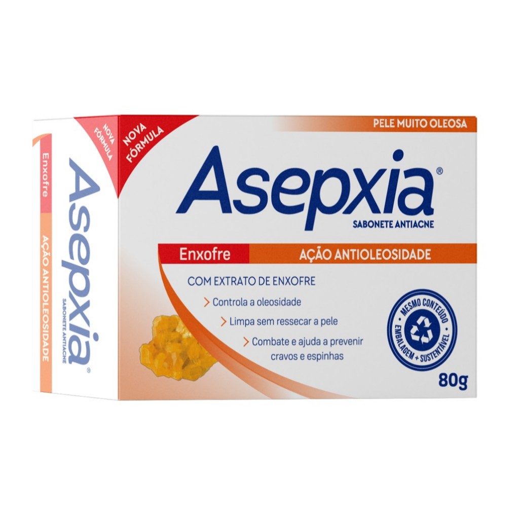 Sabonete Facial Asepxia Enxofre 80g - Ácido Salicílico 2% e Antioleosidade