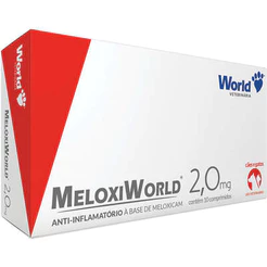 Meloxiworld Anti-Inflamatório Meloxicam Cão e Gatos 2 mg Cartela 10 Comp.