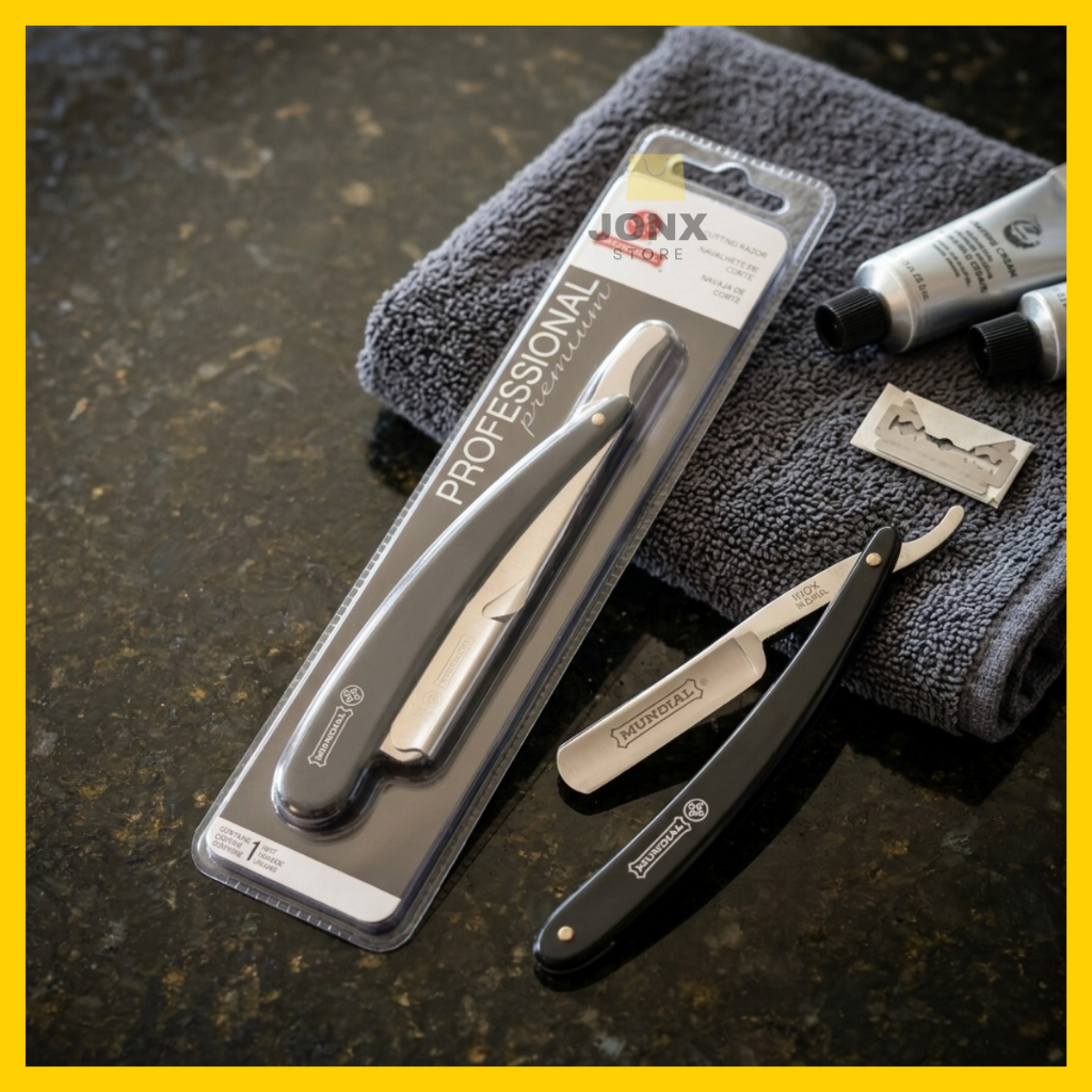 Navalha Navalhete Mundial 980 Profissional Barbeiro Aço Inox Corte e Acabamento Barba Cabelo Pezinho