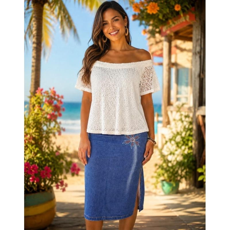 blusa ciganinha de renda branca tamanho gg