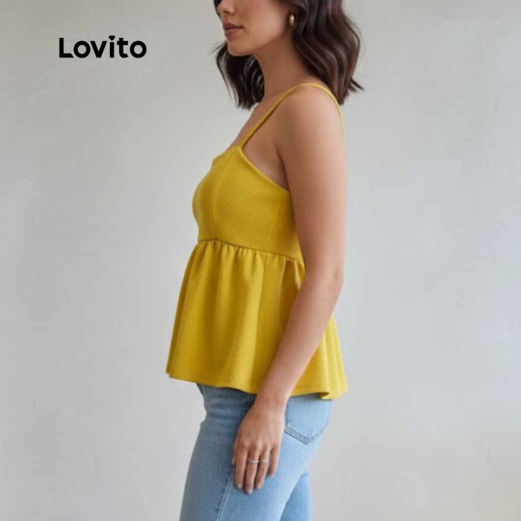 Lovito Blusa Bata Amarela Alcas Moda Feminina BRTKB989BRL1019 · foto 2