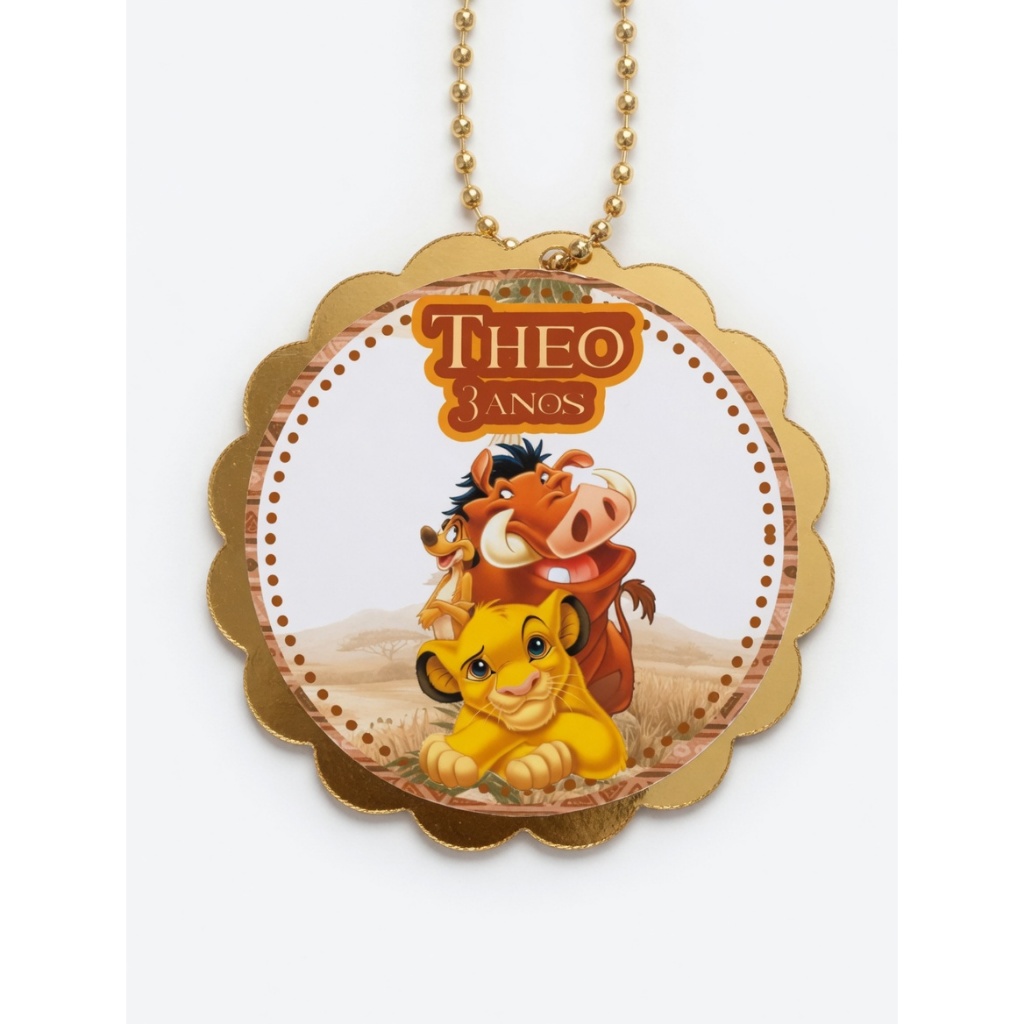 Tag 3D Personalizada Rei Leão Festa Infantil Decoração Lembrancinha
