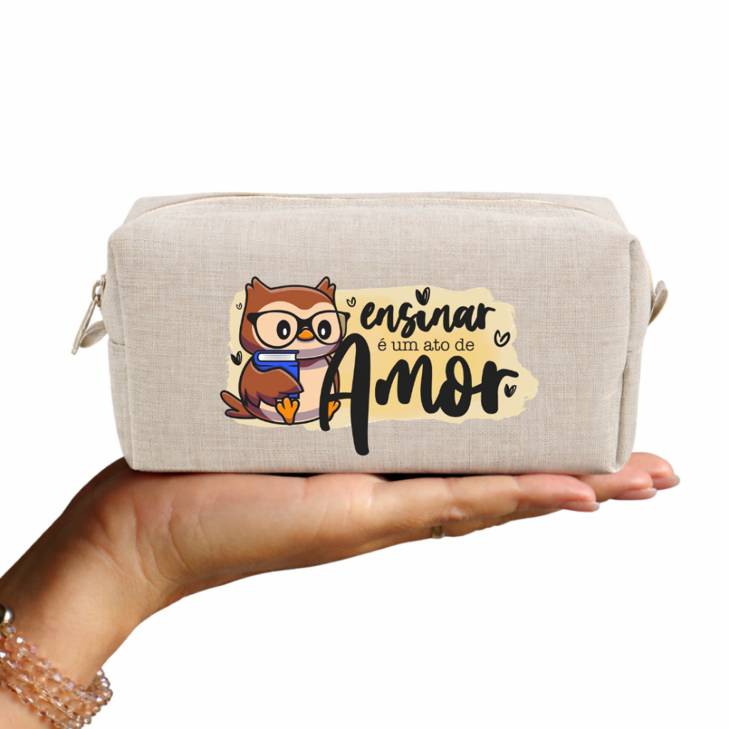 Kit 10 Bolsinhas Necessaire Personalizadas Para O Dia dos Professores