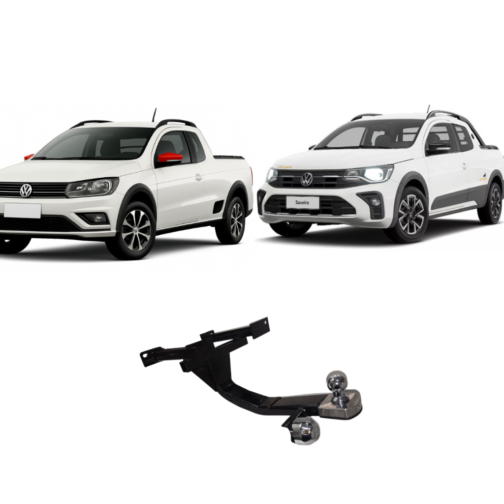 Engate Volkswagen Saveiro G5 G6 G7 G8 2008 a 2023 Reforcel Reboque Rabicho Protetor 500KG