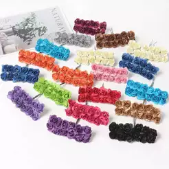 12-144 Pcs Mini Rosas Flores Rosinha Artificial Eva Cetim Decoração(Mistura de cores opcional)