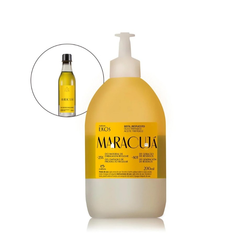 Refil Natura Ekos Maracujá Óleo Trifásico 200ml