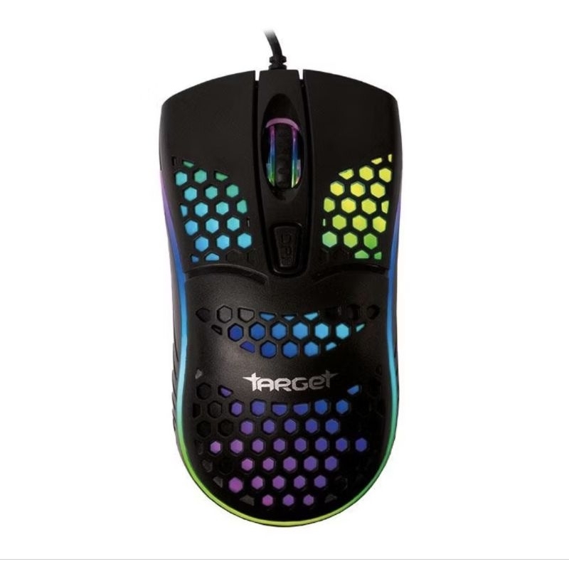 Mouse Gamer Óptico Com Fio Preto - Iluminação RGB, Conforto Ergonômico, Sensor Óptico Preciso