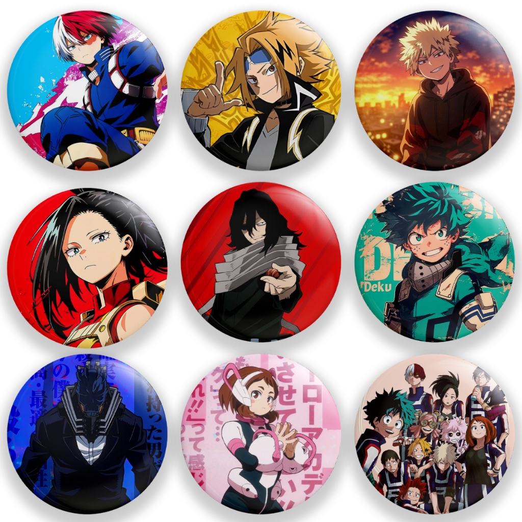 Até 5 Bottons Otaku Boku No Hero My Hero Academia | Unitário ou Kit | Escolha os Modelos