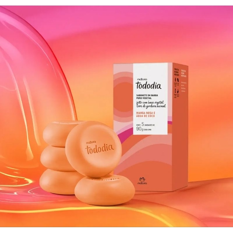 Sabonete em barra natur tododia manga rosa e agua de coco 5x90g