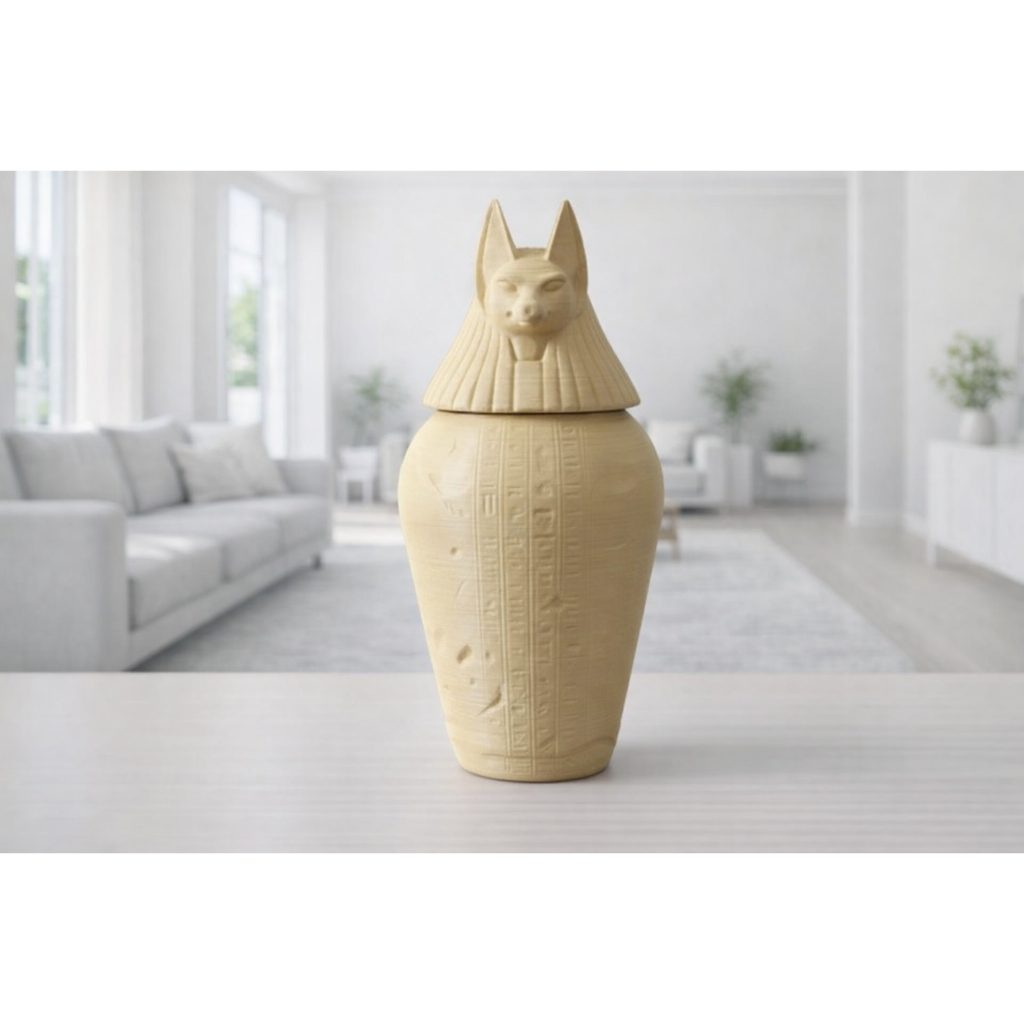 Vaso canopo urna Anubis Guardião Dos Mortos - Egito - Egípcio - linha luxo - 20cm