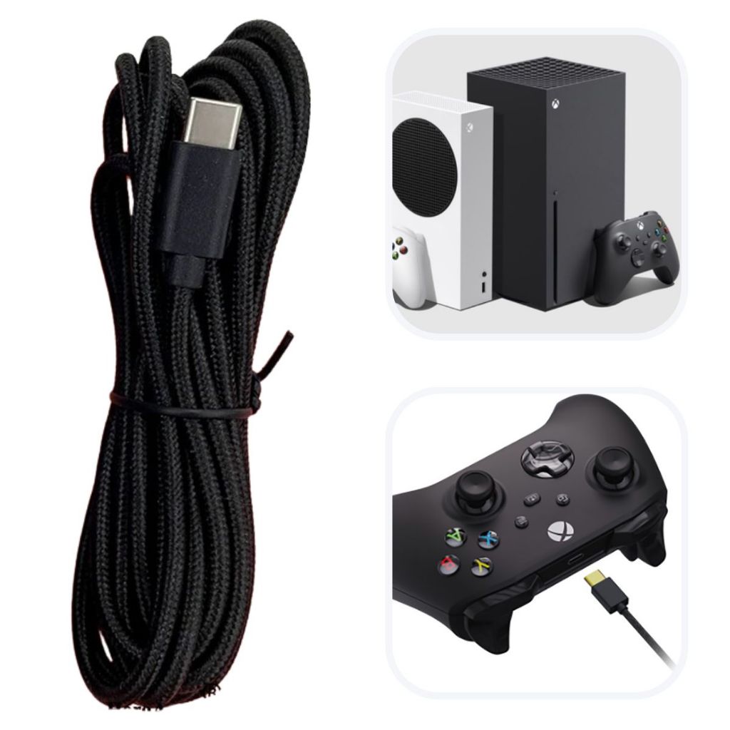 Cabo Controle Xbox Series S X 3m Carregador Turbo Usb 3.0 Reforçado Rápido Grande 3 Metros Manete X Box Serie Tipo C USB