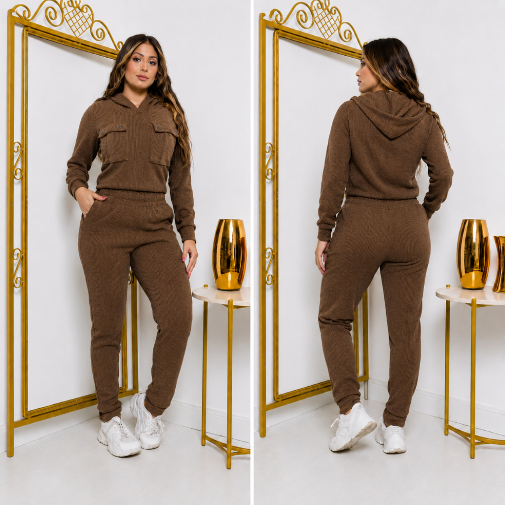 Conjunto Feminino Tendência Inverno Com Bolso Funcional lançamento2026**