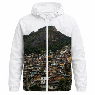 jaqueta corta vento impermeavel 100% tactel favela arte