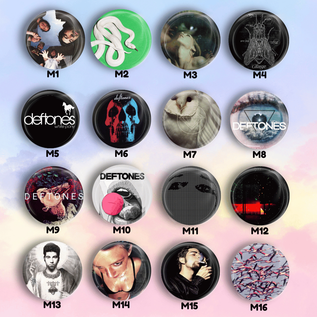 Botton Deftones (5 unidades) 4,4x4,4cm | Chino Moreno | My Own Summer | Change | White Poney