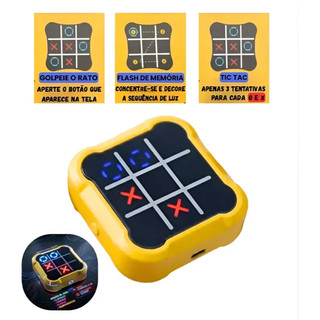 Jogo da Velha Digital Eletrônico Recarregável - Compacto, Portátil e Educativo