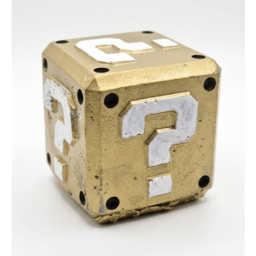Cubo Interrogação Mario Bros Dourado