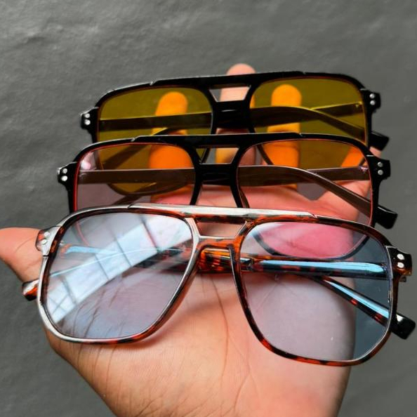 Óculos De Sol Luxo Retro  Feminino Verão Vintage  Colorido Lente Quadrada Blogueira lente amarela