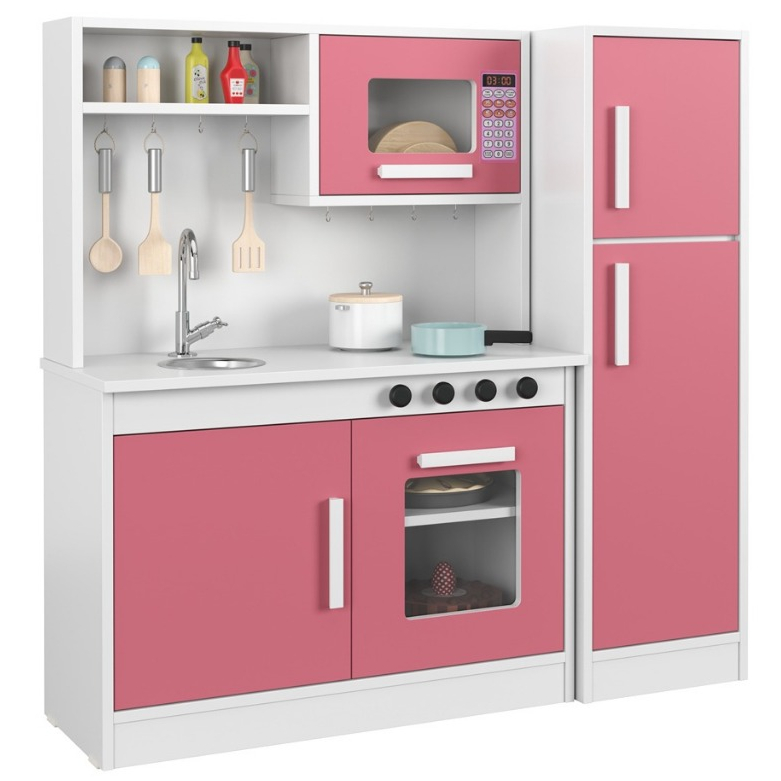 Kit Cozinha Infantil Brinquedo com Microondas Fogão Forno Pia Criança Educativo Oferta Cores