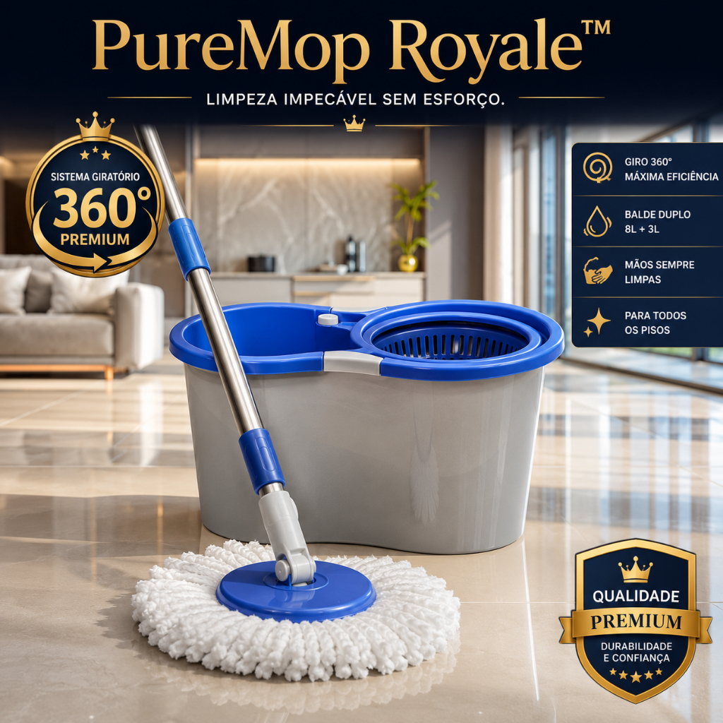 Mop Giratório 360° Premium Com Balde Duplo Alta Performance