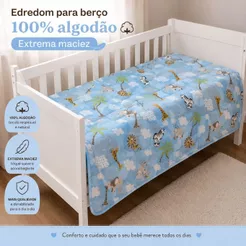 Edredom para berço menino 100% algodão