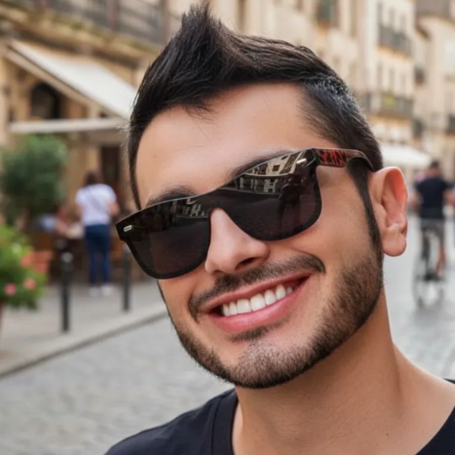 Óculos de Sol Masculino Preto Lentes Espelhadas Verão Praia Escuro Com Proteção UV 400 Oferta Seven