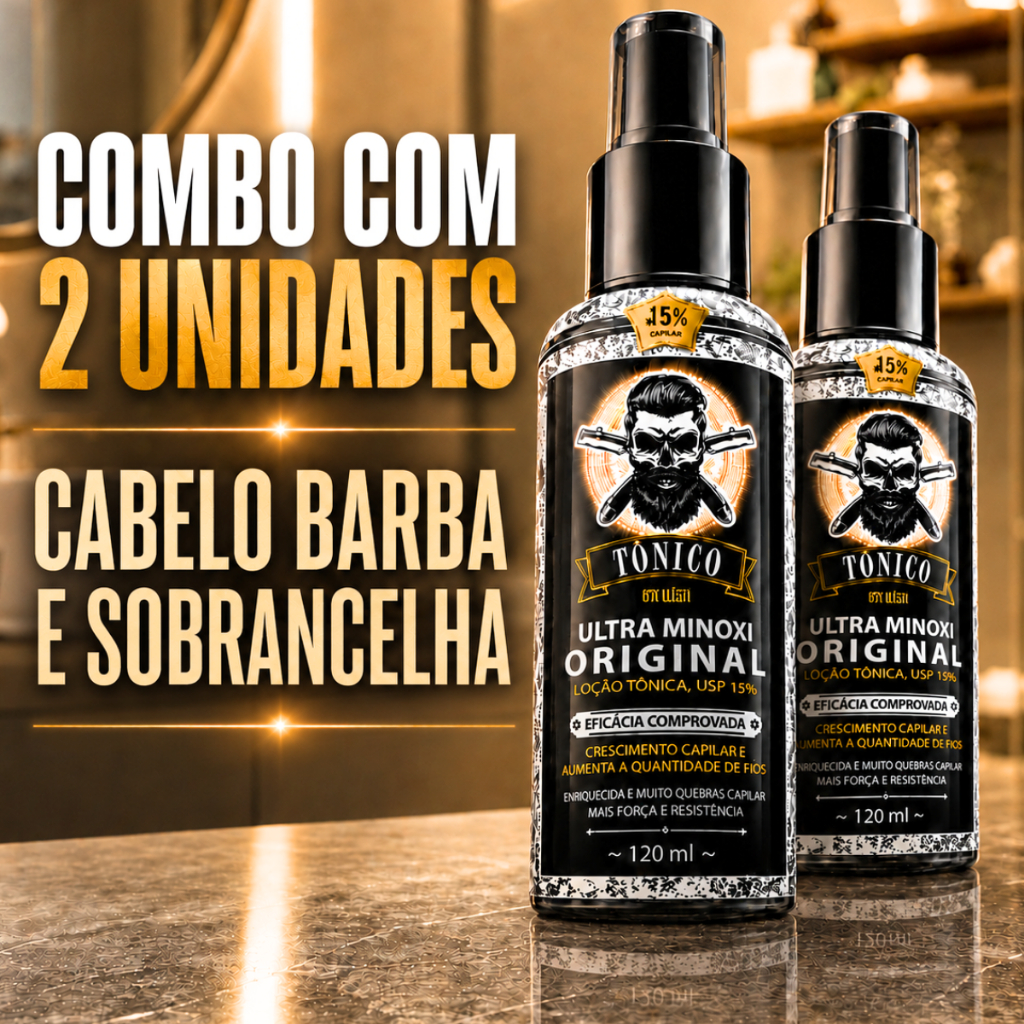 2 Tônico Crescimento Cabelo Ultra Original Capilar Crescer Cabelo Barba Sobrancelha Minoxi Poderoso Rápido Homem Mulher
