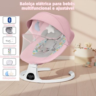 Cadeira de balanço elétrica para bebê reclinável e ajustável multifuncional para acalmar Com Música Mosquiteiro