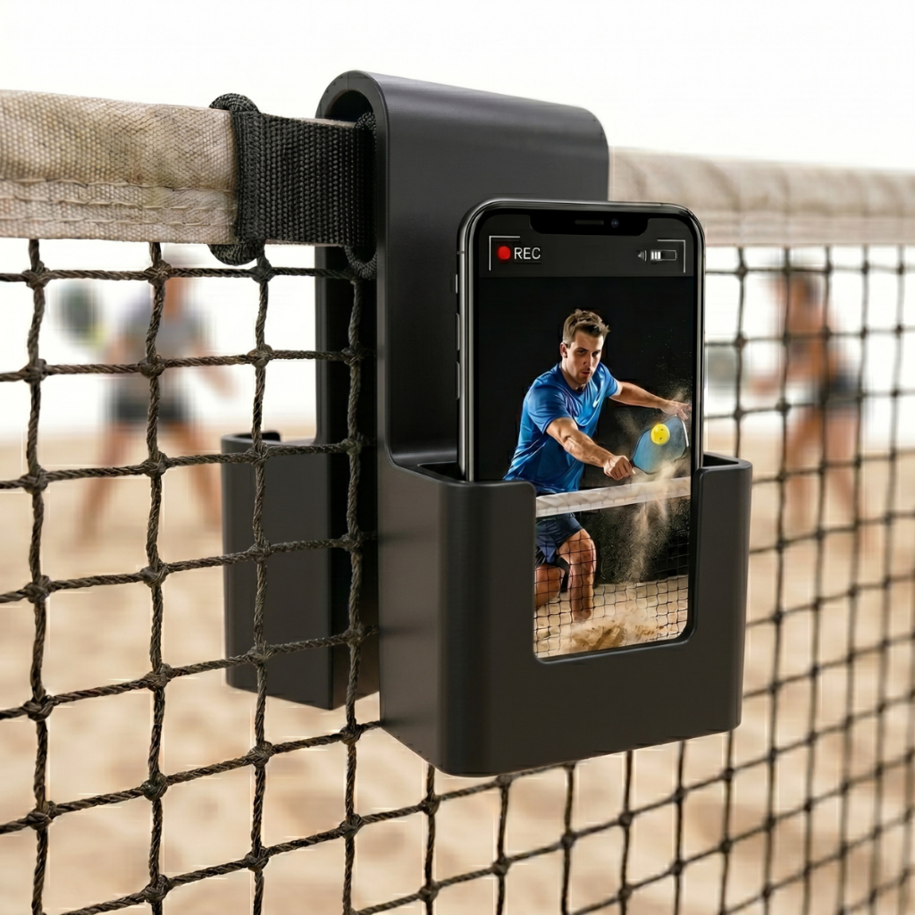 Suporte de Celular para Rede de Beach Tênis Paddle Volei Duplo - Tamanho Grande e Resistente