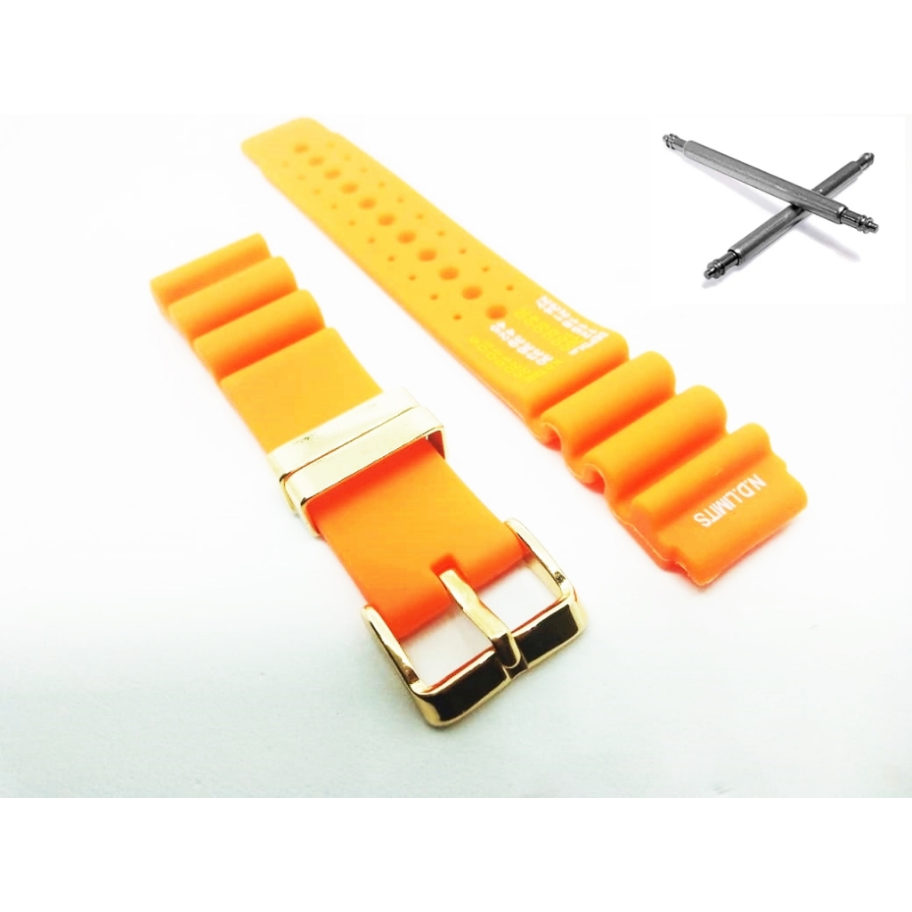Pulseira De Borracha Aqualand 3740 Laranja Lançamento Serie Ouro + pinos