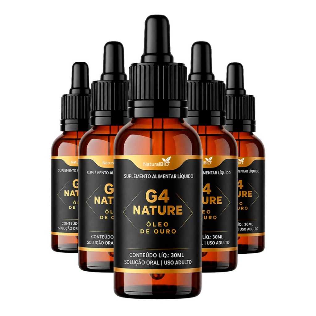 kit 5 Unidades - G4 Nature Óleo de Ouro | NaturalBIO – Premium para o seu bem-estar