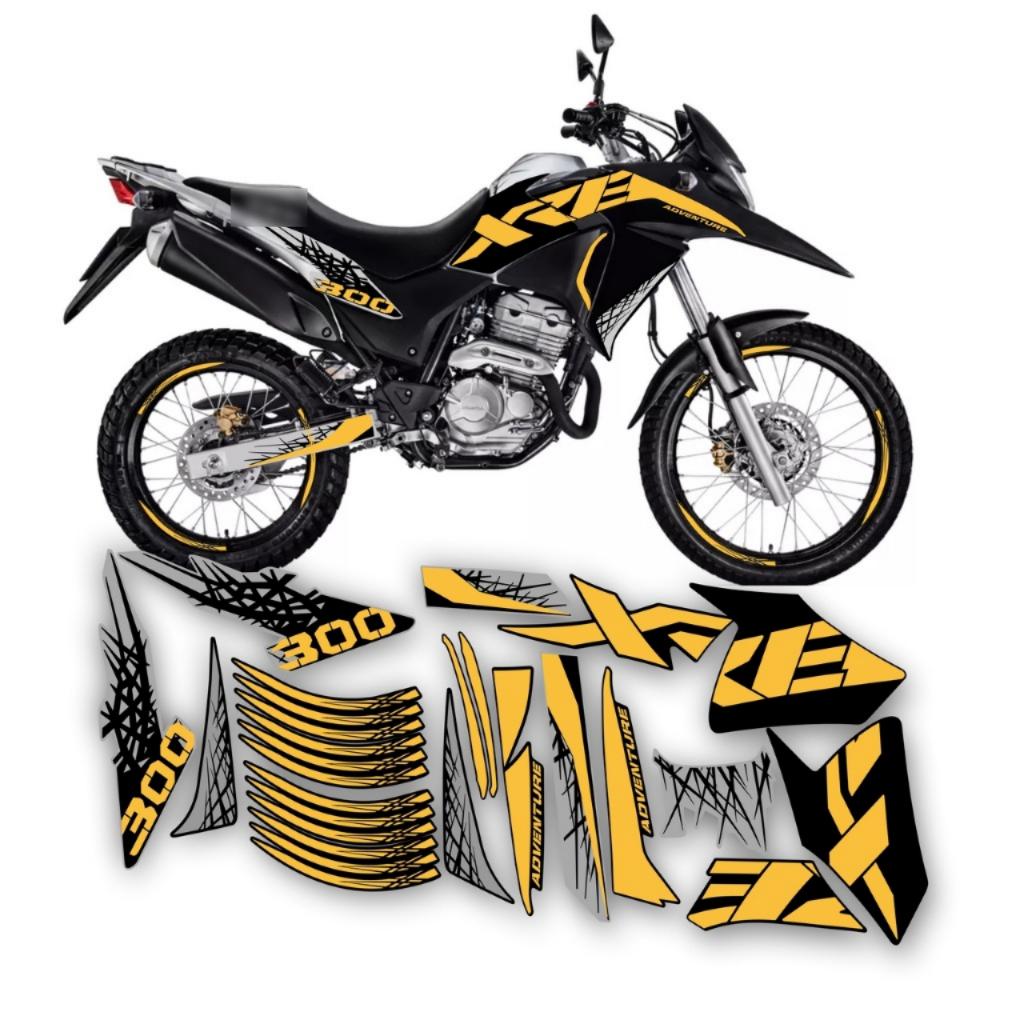 Kit Adesivos Compatível Com XRE 300 Adventure 2016 a 2018 Varias Cores Laminada