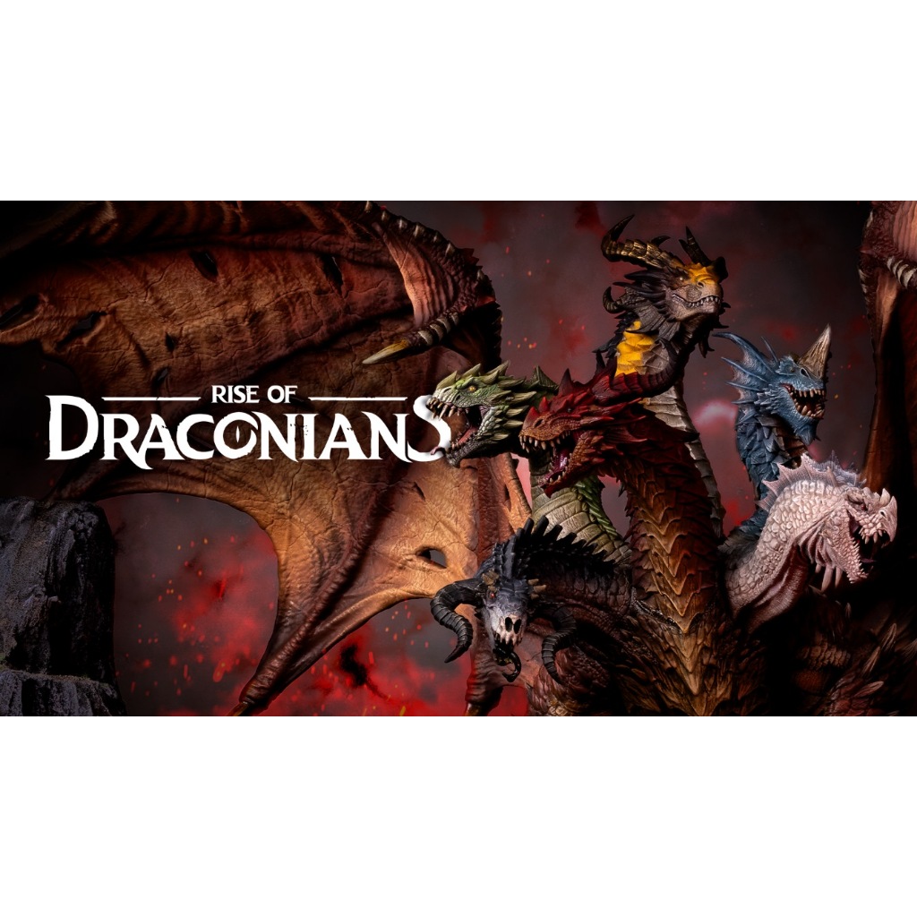 Boss Épico RPG - Dragão Izat'al 6 Cabeças e Ovo (Rise of Draconians) Impressão 3D