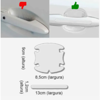 Protetor Universal Resinado Para Maçaneta Universal Blindada Adesivo Premium Kit Protetor Diferente.