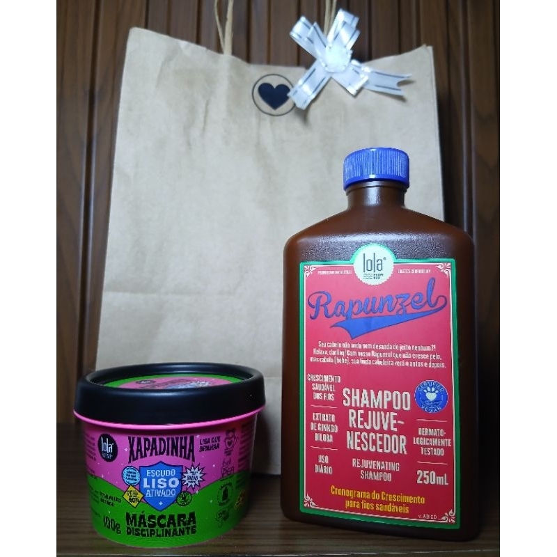 kit Combo 01 Shampoo Rapunzel Rejuvenecedor 250ml 01 Máscara Capilar Xapadinha 100g Lola Cosmésticos Vegano.