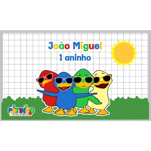 Rótulo Adesivo Personalizado para Lata de Leite 800g  no Tema Patinho Colorido