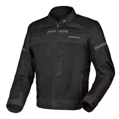 JAQUETA DE MOTO VENT PRETA MASCULINA SHIVER VENTILADA PARA CALOR COM PROTEÇÃO BOLSOS POLIÉSTER REFLETIVA CONFORTÁVEL