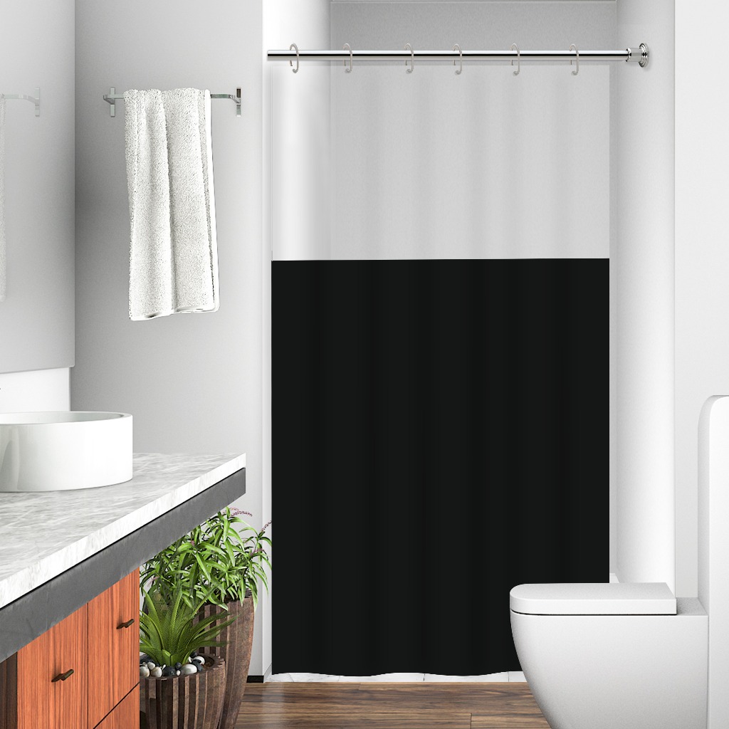 Cortina De Box Vinil Banheiro Com Visor Transparente Impermeavel Antimofo Com Ganchos