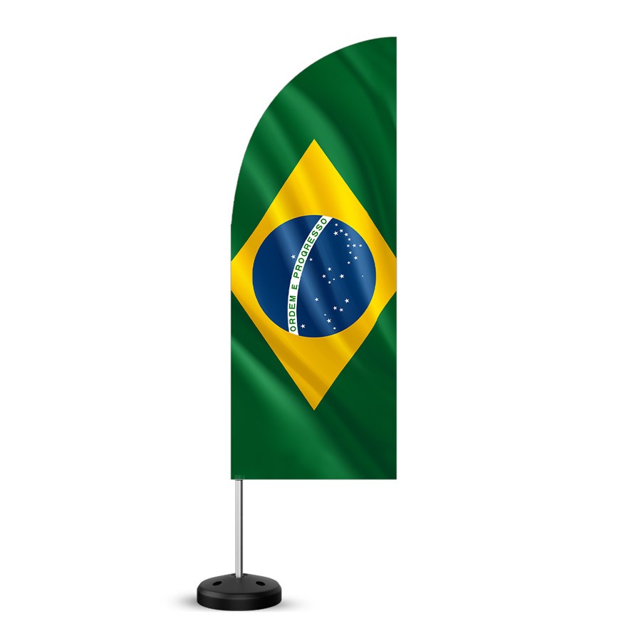 Wind Banner Bandeira Do Brasil Copa Do Mundo Somente Tecido 0,75x2,00